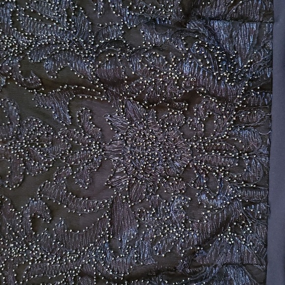 JS Collections NEW Celia Mixed Media Deep Navy Blue Gown Dress S… - Picture 3 of 9